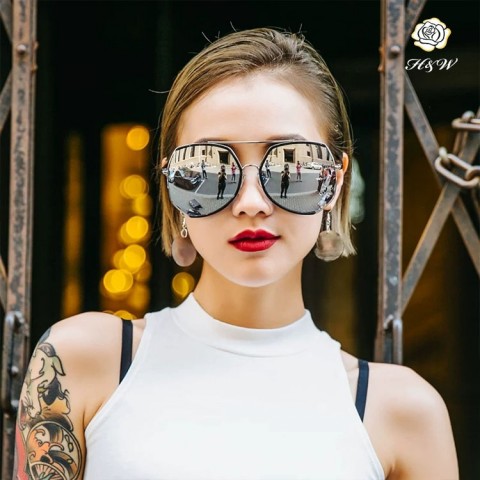 Fashion oversized frame retro sunglasses