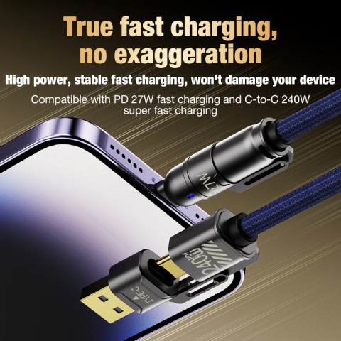 4-in-1 Fast Charging Durable Braided Data Cable