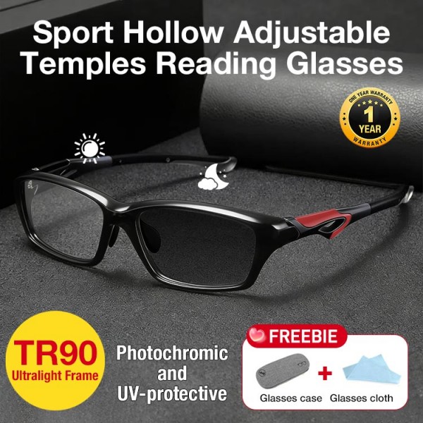 Sport Hollow Adjustable Temples Reading Glasses