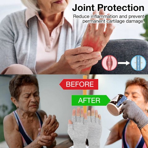 Bamboo charcoal fiber pressure gloves