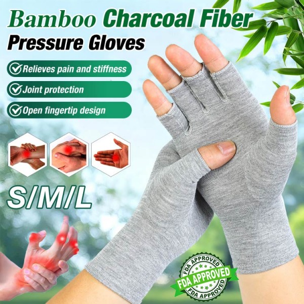 Bamboo charcoal fiber pressure gloves..
