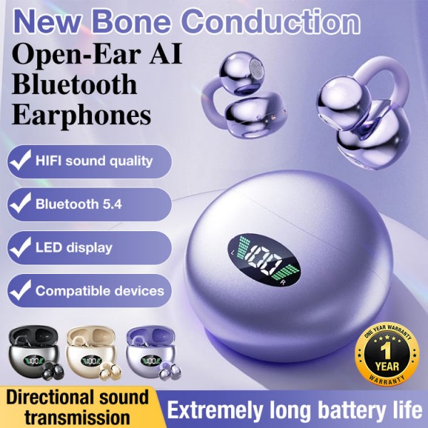 New Bone Conduction Open-Ear AI Bluetoot..