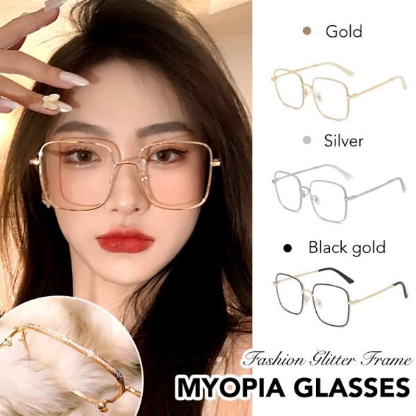 Glitter frame myopia glasses..