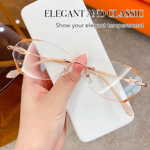 Fashion Frameless Irregular Myopia Glasses