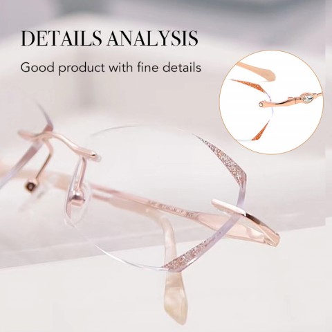 Fashion Frameless Irregular Myopia Glasses