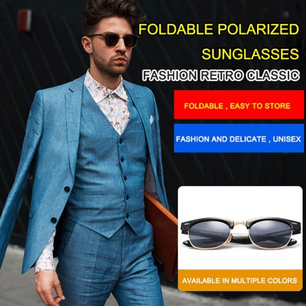 Fashion Retro Men Folding Sunglasses..