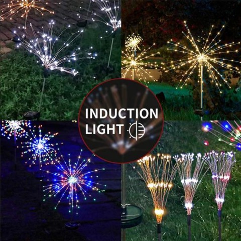 Solar Firework Light Starry Outdoor Courtyard Garden Decoration Waterproof Dandelion Lawn String Light