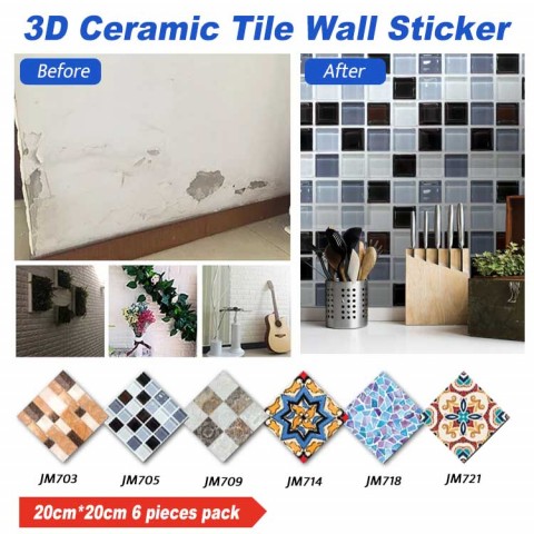 3D Ceramic Tile Wall Sticker-One pack with 6pcs. Buy two packs save 200pesos