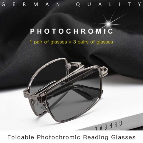 Black Folding Transition Progressive Multifunctional Reading Glasses