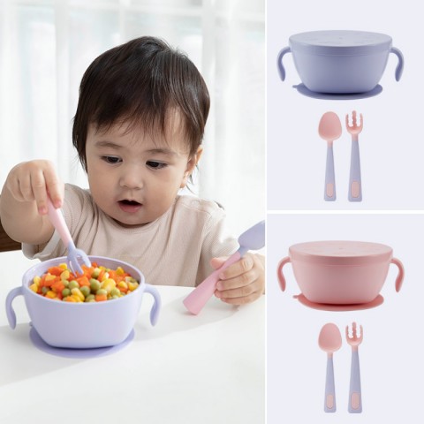 Baby Feeding 3 in 1 Snack Soup Bowl with Straw