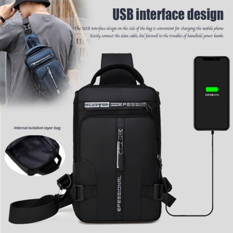 Multi-Usage Chest Bag with Charging Port