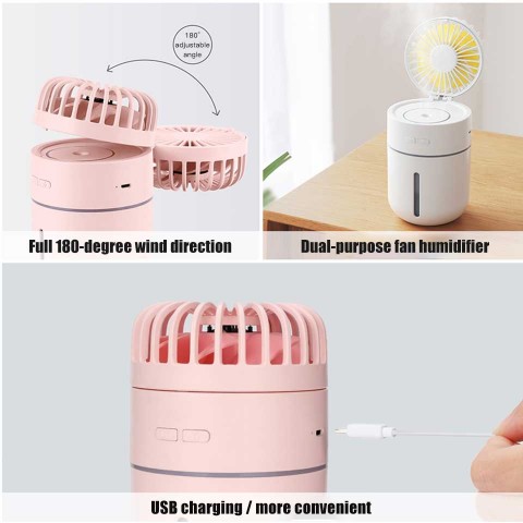 Big belly desk humidification Fan USB charging humidification small fan