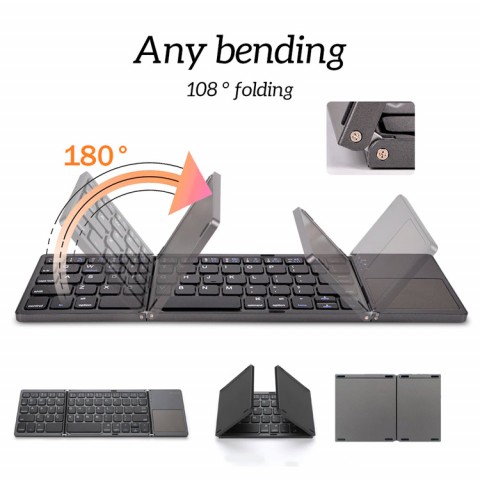 Universal Foldable bluetooth keyboard with touchpad