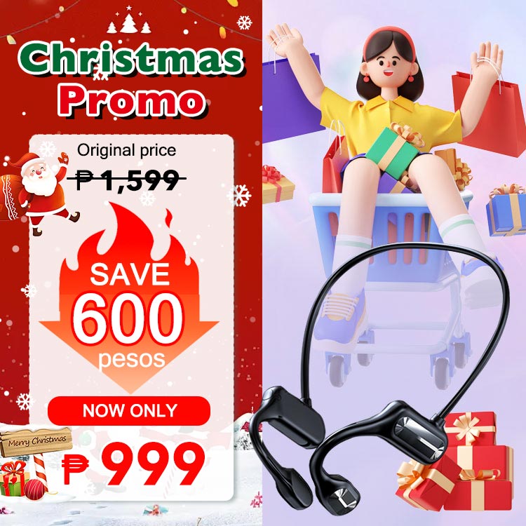 Christmas Promo 45% OFF - One year warranty Safe and comfortable bone conduction headphones -Bass upgrade for better listening and better ear protection