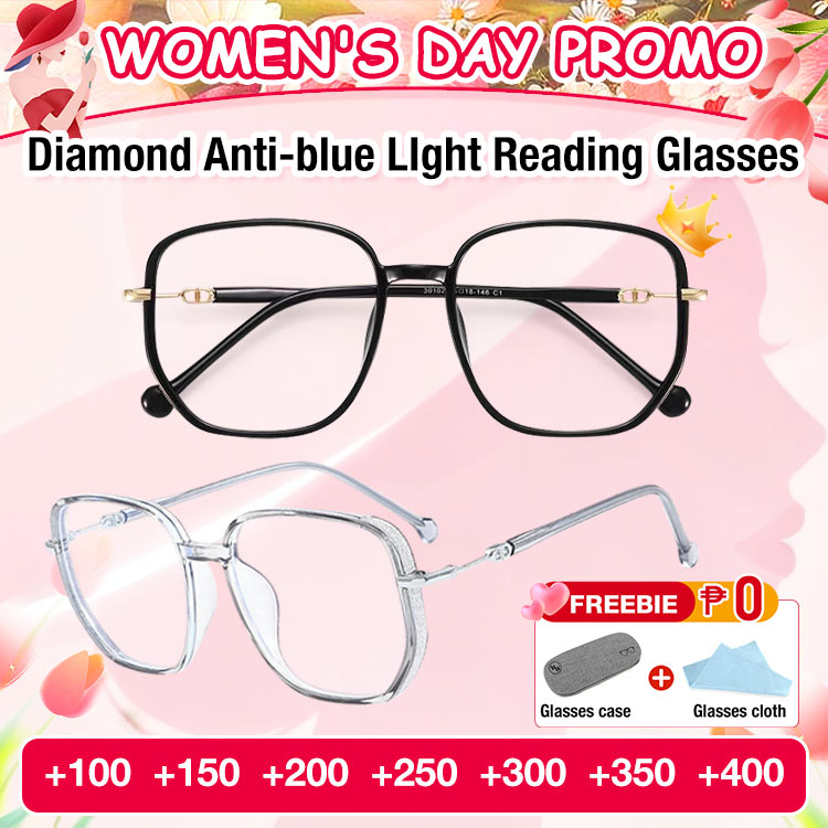 Womens Day Promo 45% OFF- to get a free glasses case and glasses cloth - Diamond Anti-blue LIght Reading Glasses - Makes you look 10 years younger - Suitable for all face shapes, One year warranty
