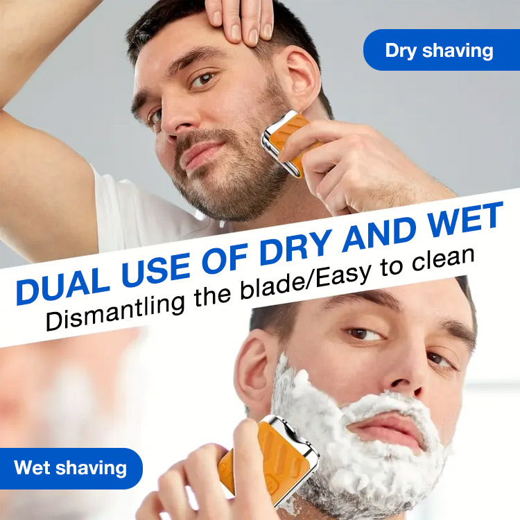 Easter promo-Portable Steel Cannon Rotary Dual Ring Electric Shaver-Remove hard stubble in 1 minute