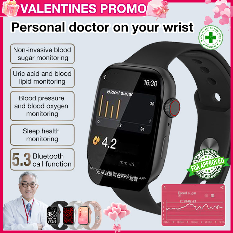 Valentines Promo 45% OFF One Year Warranty-Smart Painless Blood Glucose Measurement Watch-Stay healthy-measure blood sugar levels, heart rate, sleep quality and other general health