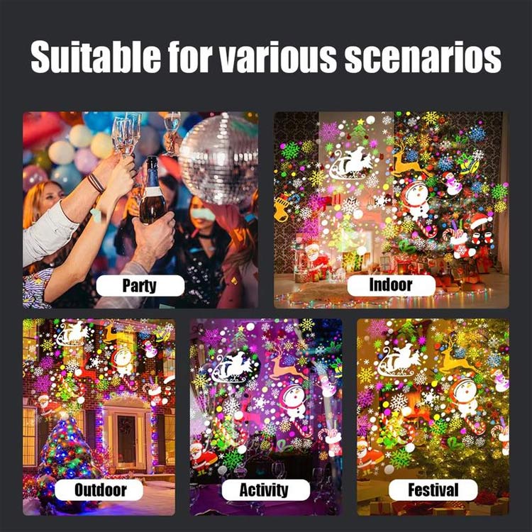 Christmas Mega Sale One Year Warranty - Snowflake Christmas Projector - Easy to set up/Bright and clear projections - Great for adding holiday feeling to any space!