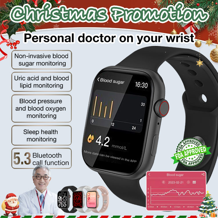 Christmas Promotion 45% OFF One Year Warranty-Smart Painless Blood Glucose Measurement Watch-Stay healthy-measure blood sugar levels, heart rate, sleep quality and other general health